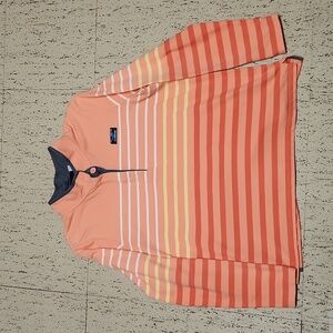 L.L. Bean Striped 1/4 Button Down Light Weight Collared Sweater Vintage Y2K